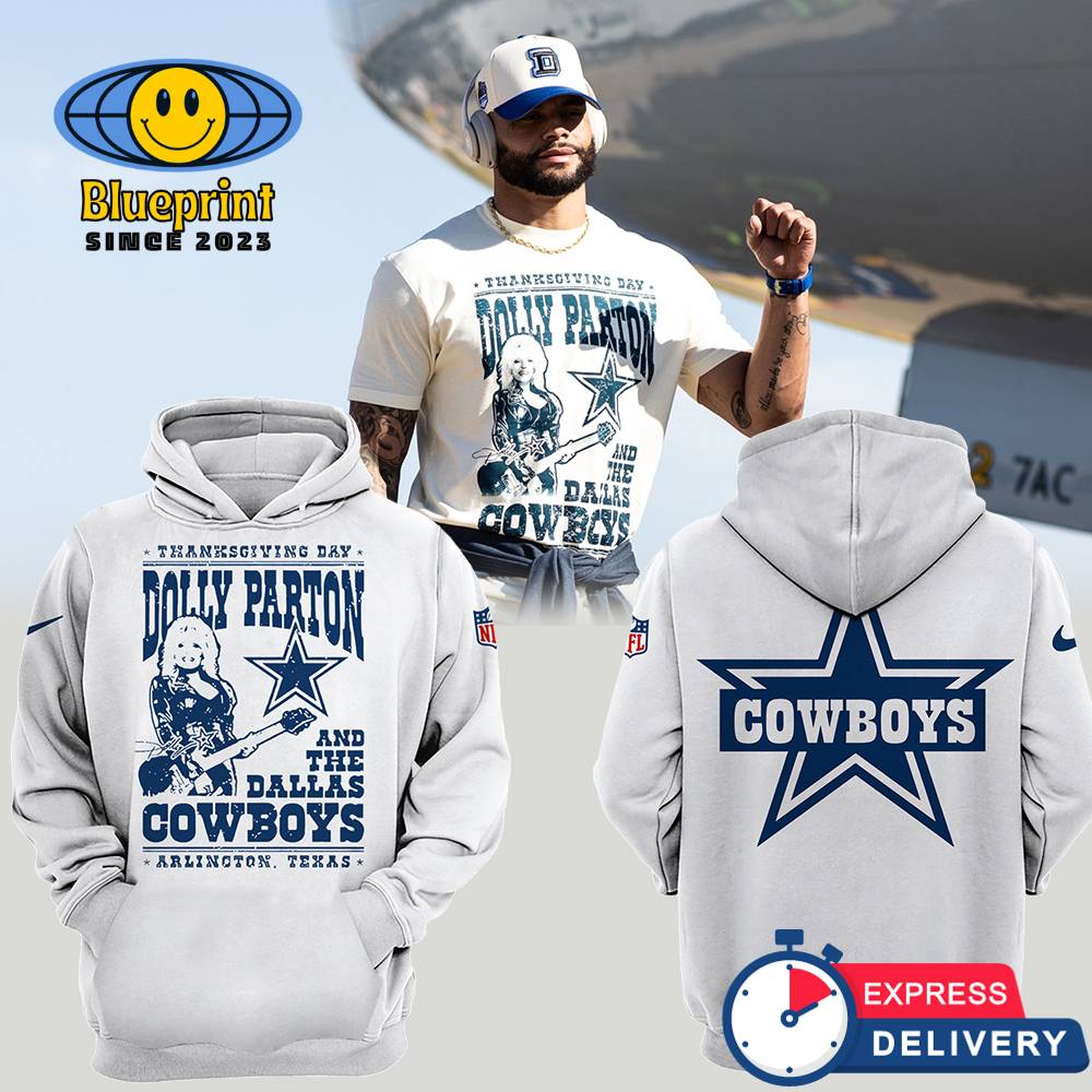 Dallas Cowboys And Dolly Parton White Hoodie