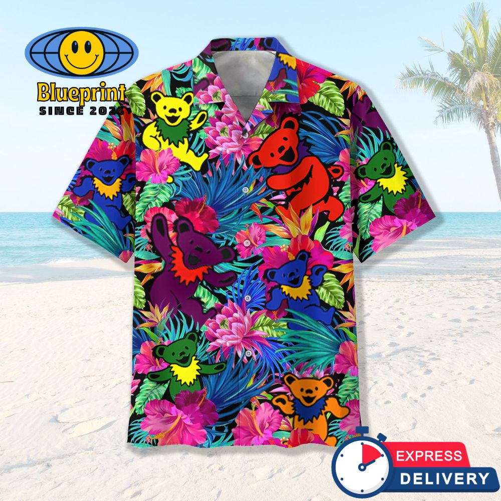 Greatfull Dead Bear Hawaiian Shirt 1