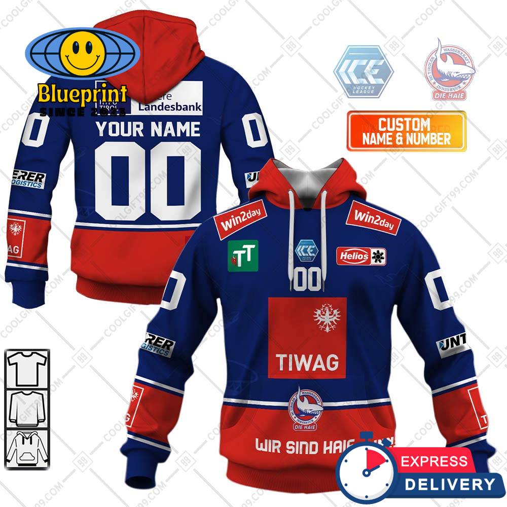 Ice Hockey League HC TWK Innsbruck Home Jersey Style Hoodie