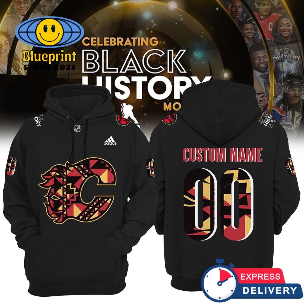 Calgary Flames 2024 Black History Month Personalized Hoodie