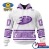 NHL Anaheim Ducks Special Lavender Hockey Fight Cancer Design Personalized Hoodie 1