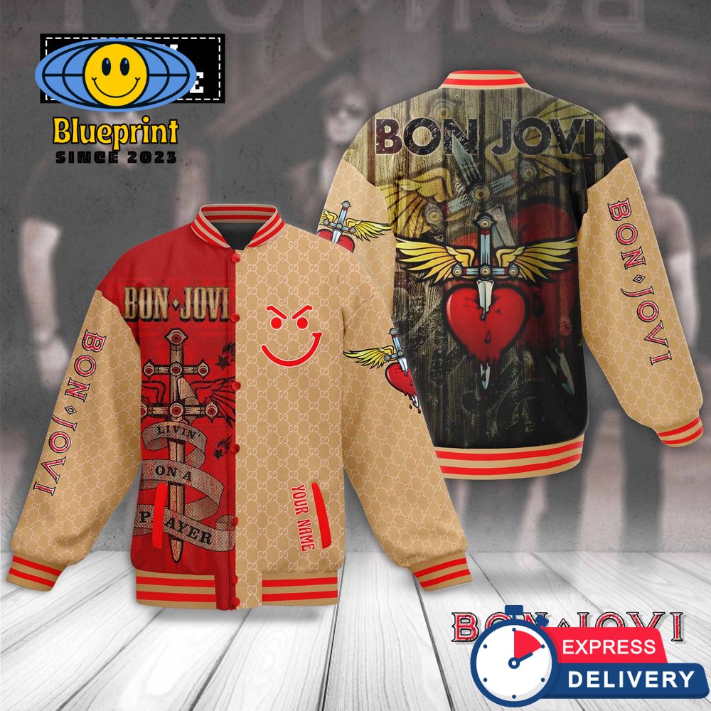 Bon Jovi Custom Name Baseball Jacket