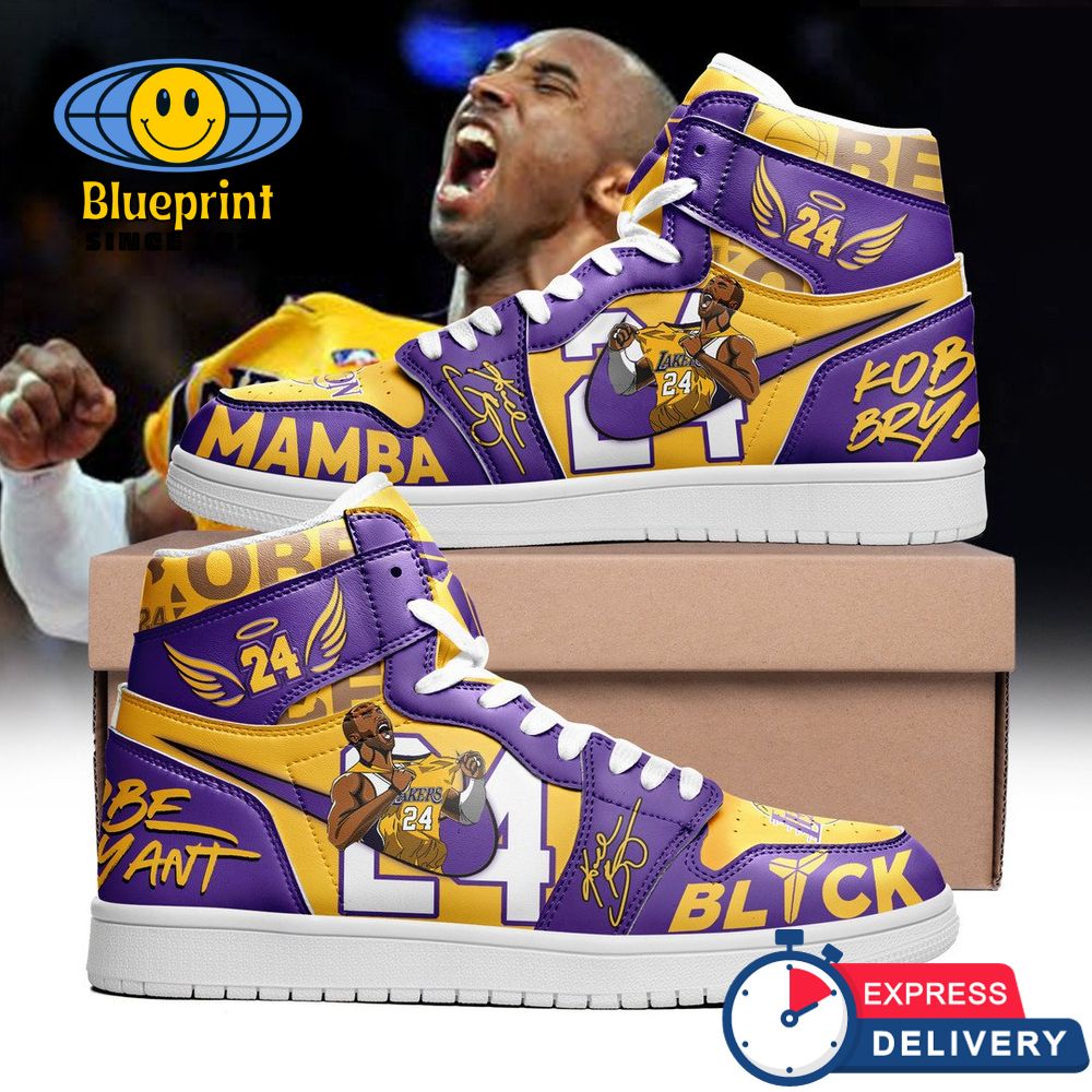Los Angeles Lakers Kobe Bryant High Top Air Jordan 1 Sneaker
