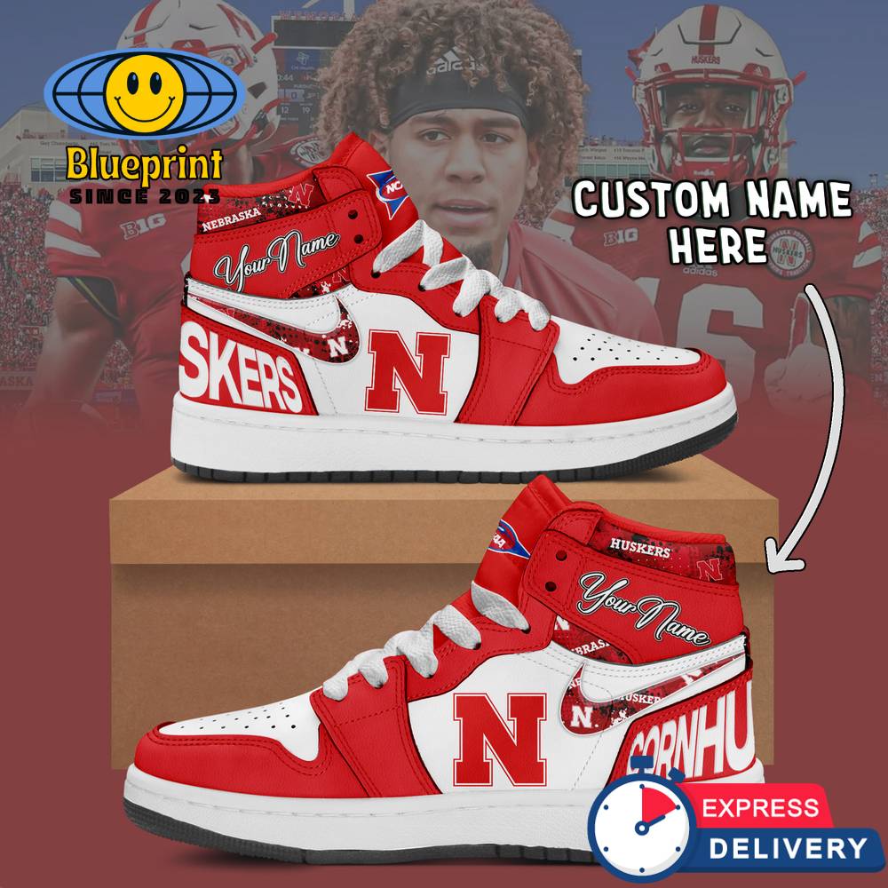 NCAA Nebraska Cornhuskers Custom Name Air Jordan 1 Sneaker