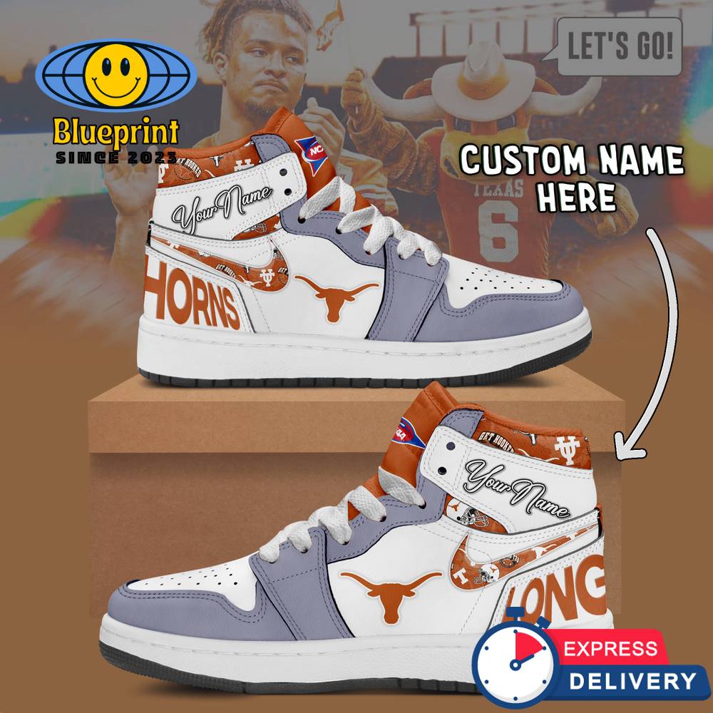 NCAA Texas Longhorns Custom Name Air Jordan 1 Sneaker