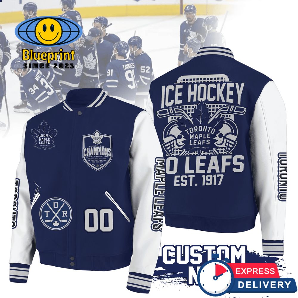 NHL Toronto Maple Leafs Ice Hockey Go Leafs Baseball Jacket