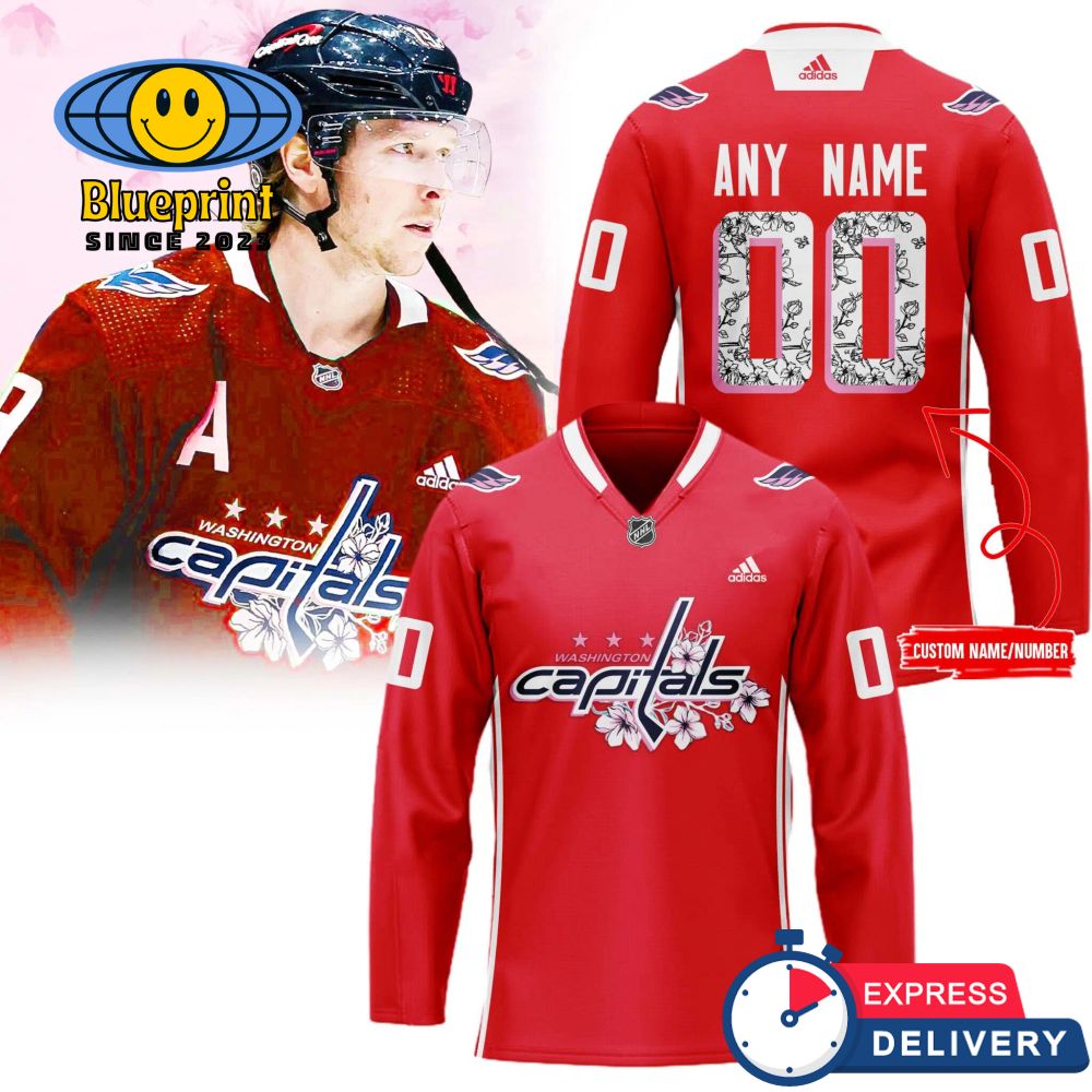 NHL Washington Capitals Cherry Blossom Red Hockey Jersey