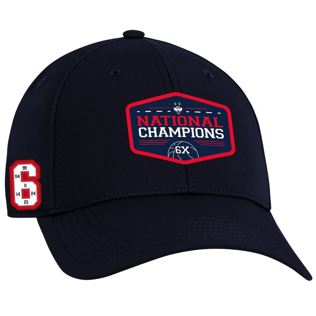 2024 NCAA UConn Huskies Ahead SixTime NCAA Mens Basketball National Champions Adjustable Hat 1 iLGRK.jpg