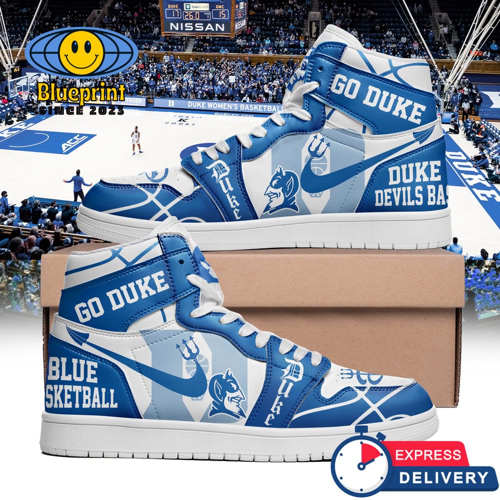 Duke Blue Devils Basketball Go Duke Nike Air Jordan 1 Sneaker
