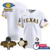 Texas Rangers World Series Champions Vapor Premier White Gold Baseball Jersey