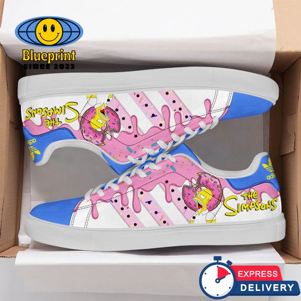 The Simpsons Pink Donut Stan Smith Shoes