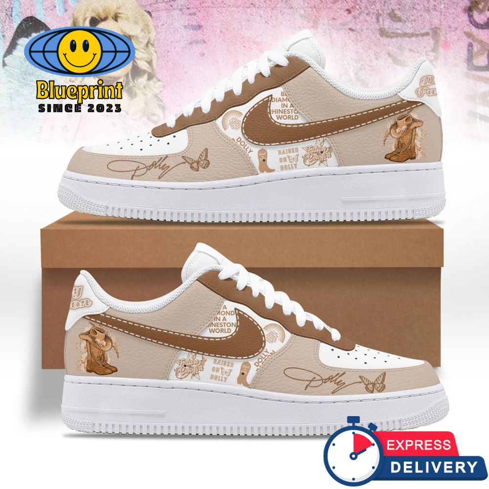 Dolly Parton Butterfly Brown Air Force 1 Sneakers